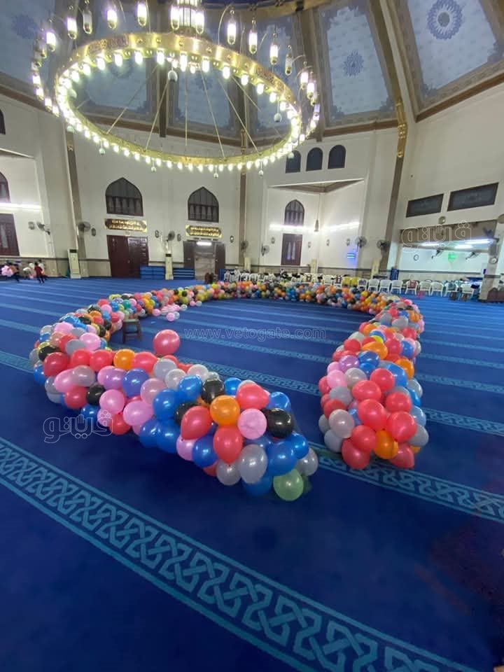 البالونات من داخل مسجد الحسين ببورسعيد، فيتو
