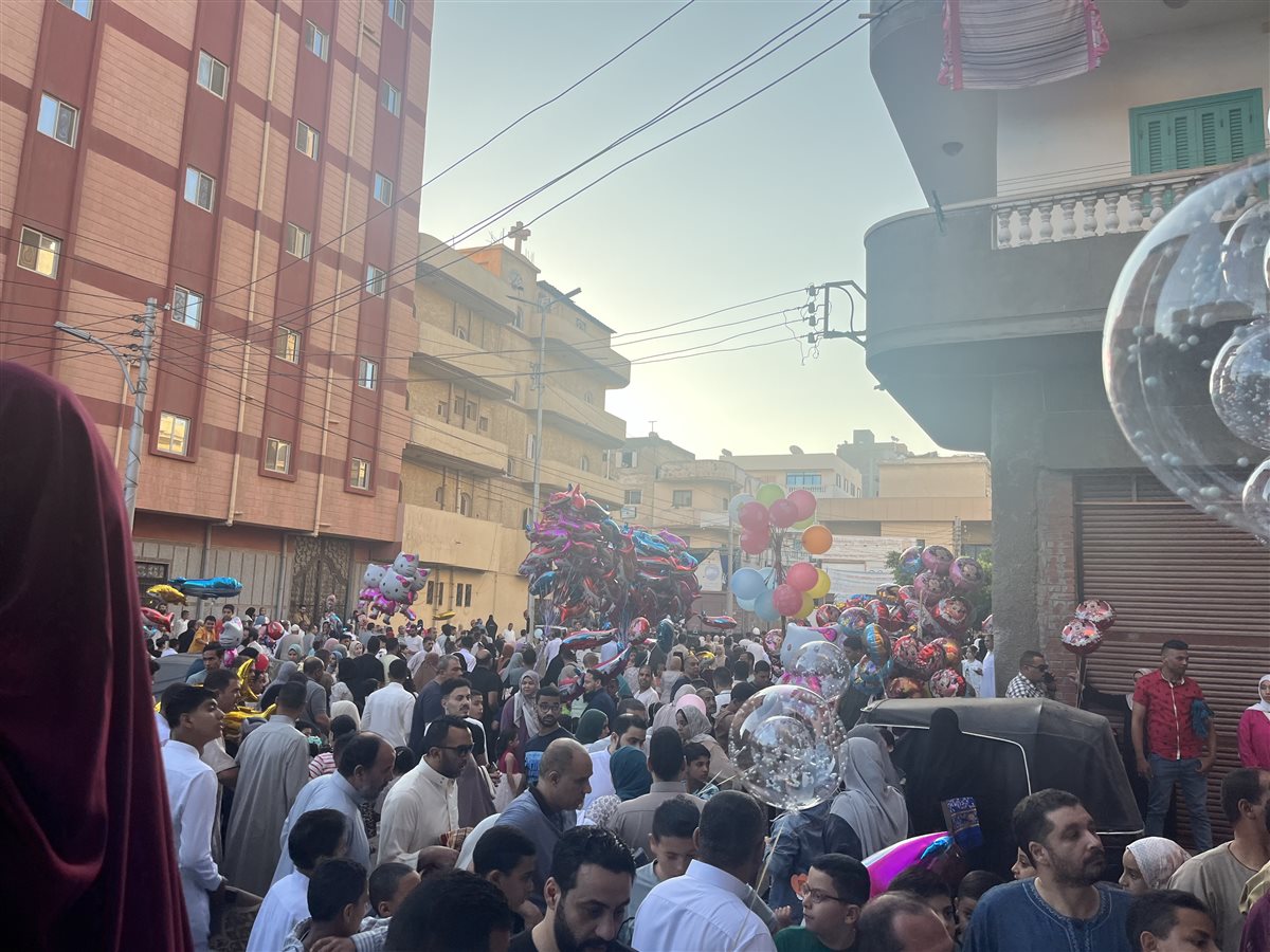 اقبال المواطنين على شراء البالونات بالبحيرة، فيتو