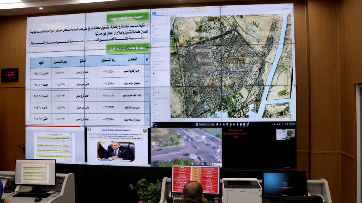 جانب من متابعة المحافظ لمركز التحكم بالشبكة الوطنية، فيتو