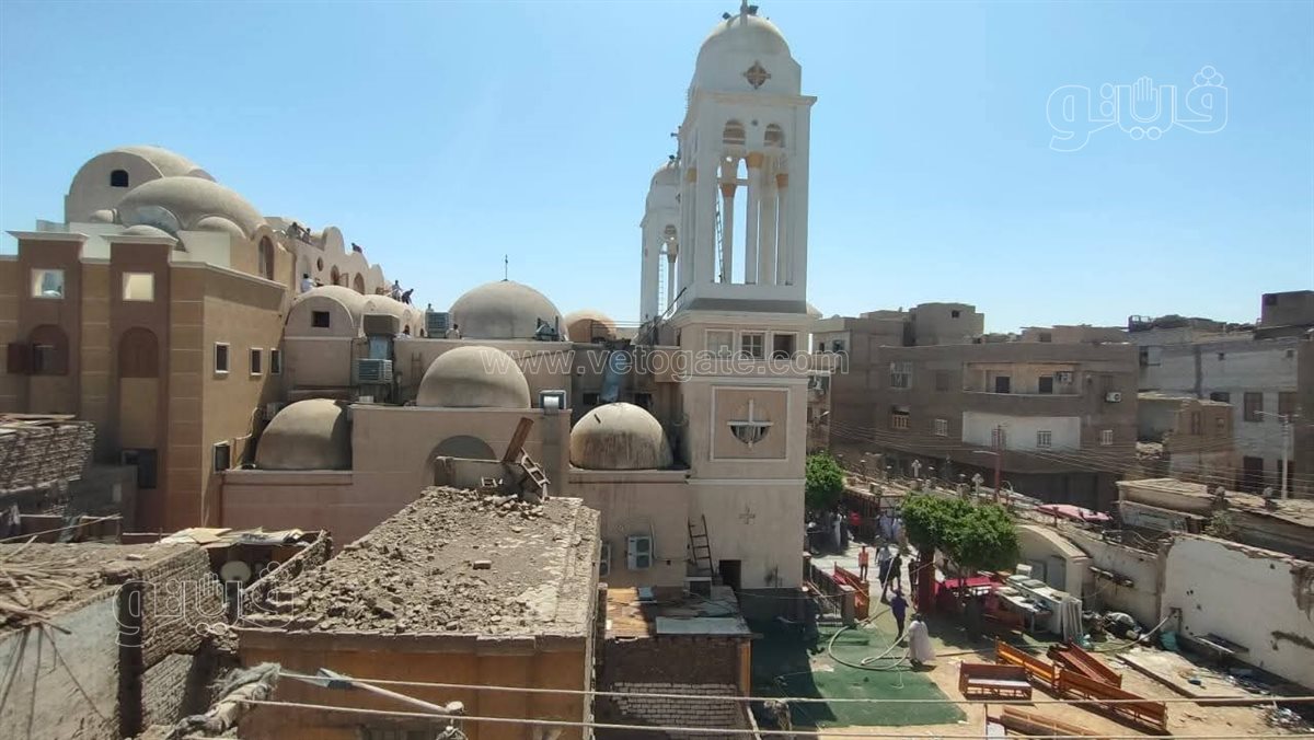 حريق كنسية العذراء بإسنا في الأقصر 6