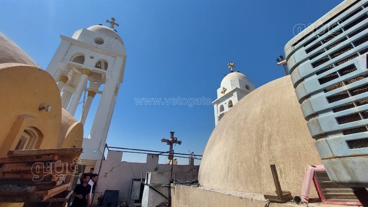 حريق كنسية العذراء في إسنا بالأقصر