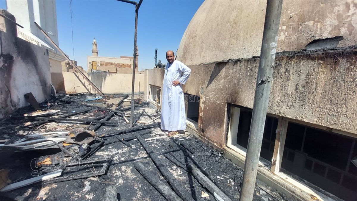 اثار حريق كنسية العذراء في إسنا بالأقصر 4