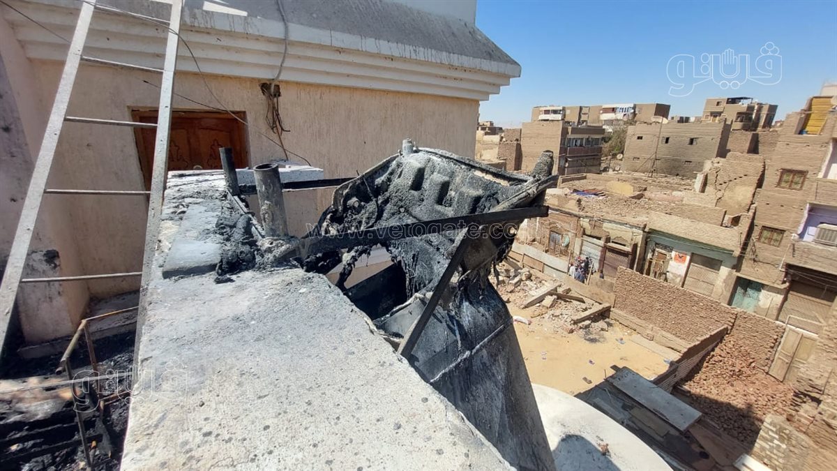 آثار حريق كنسية العذراء في إسنا بالأقصر 3