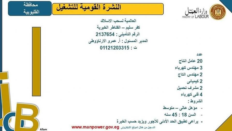 وظائف بالقليوبية،فيتو