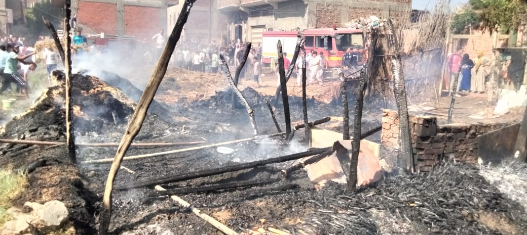 السيطرة علي حريق عشة وسقف منزلين بالقليوبية، فيتو