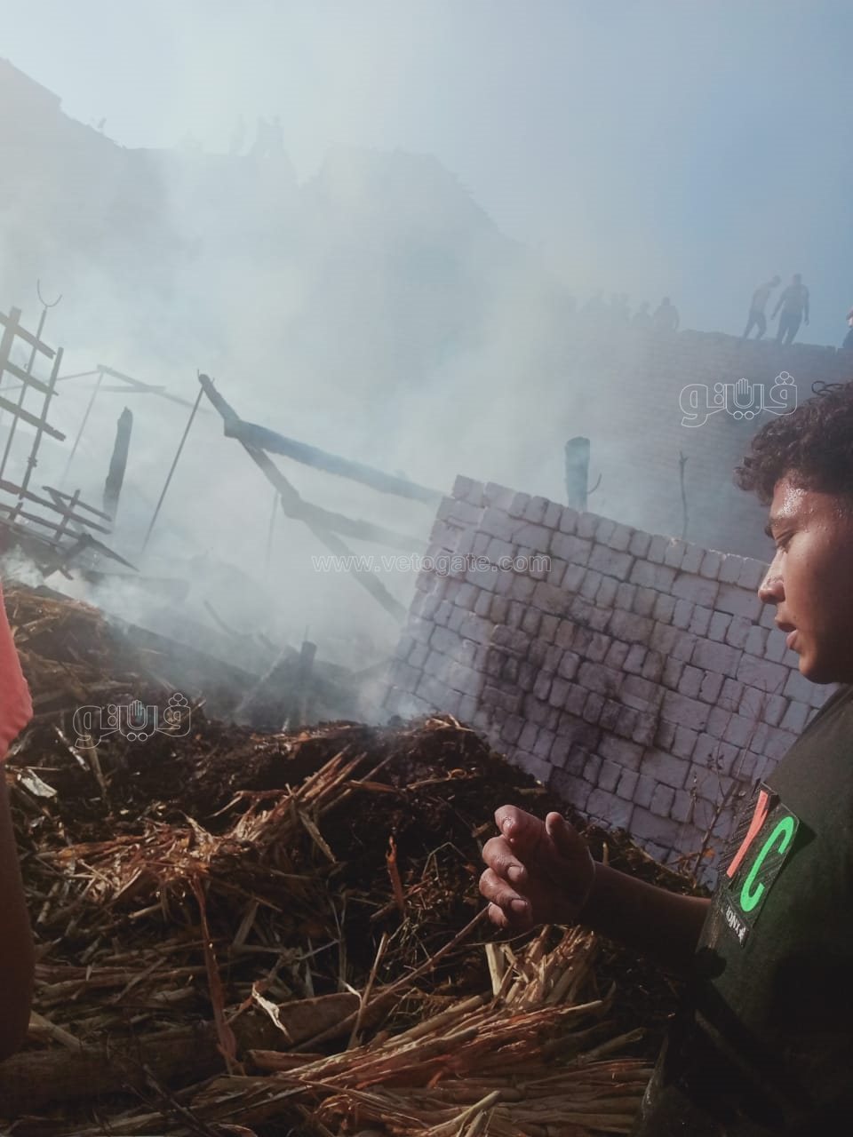  حريق يلتهم حظيرة ماشية بقرية بني عفان ببني سويف