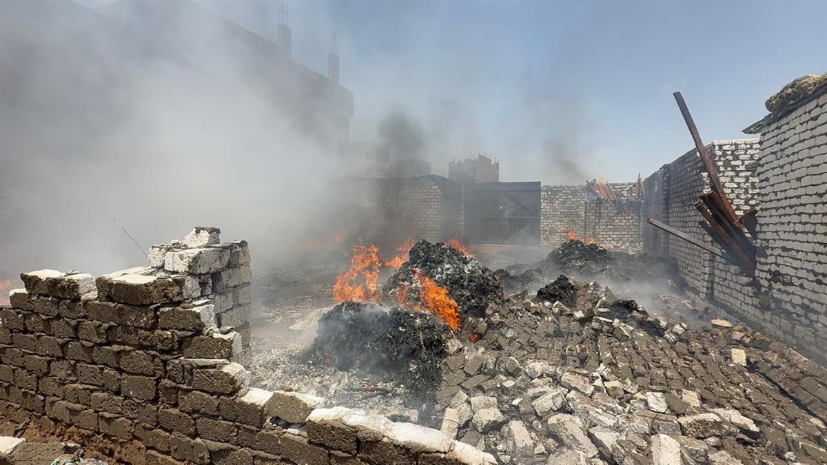 حريق بمخزن بالخانكة، فيتو