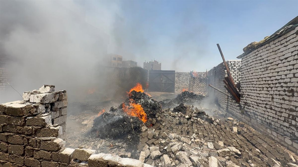 حريق بمخزن بالخانكة، فيتو