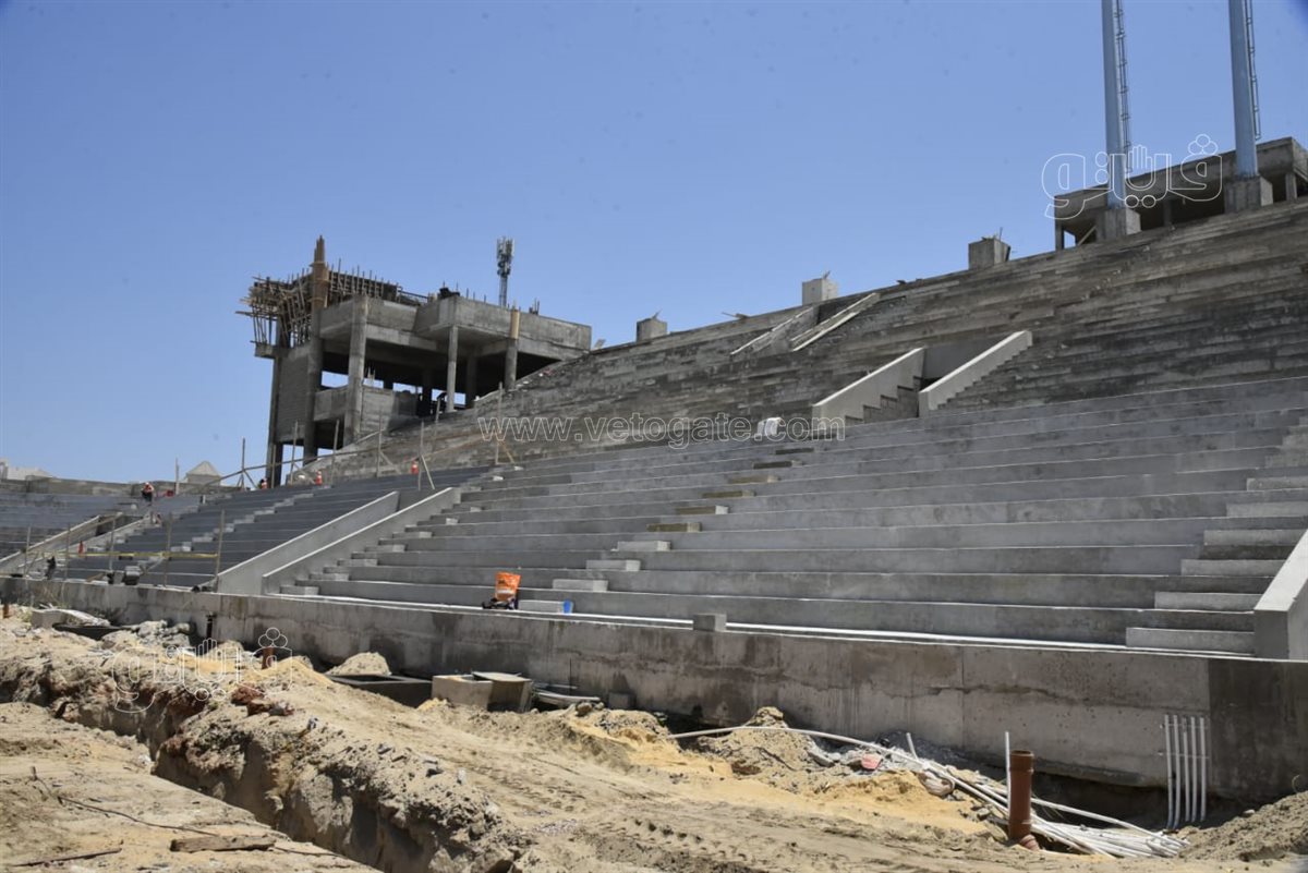 العمل على قدم وساق في استاد بورسعيد الجديد، فيتو