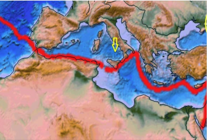 زلزال وبركان في البحر المتوسط، فيتو