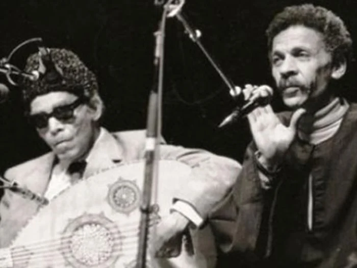 نجم والشيخ امام فى حفل نقابة الصحفيين 