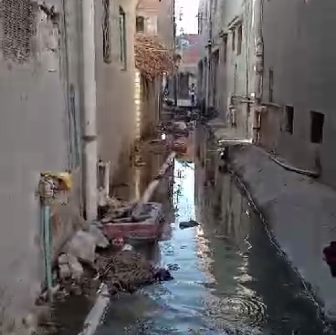 مياه الصرف تغرق قرية القلعة بالبحيرة، فيتو