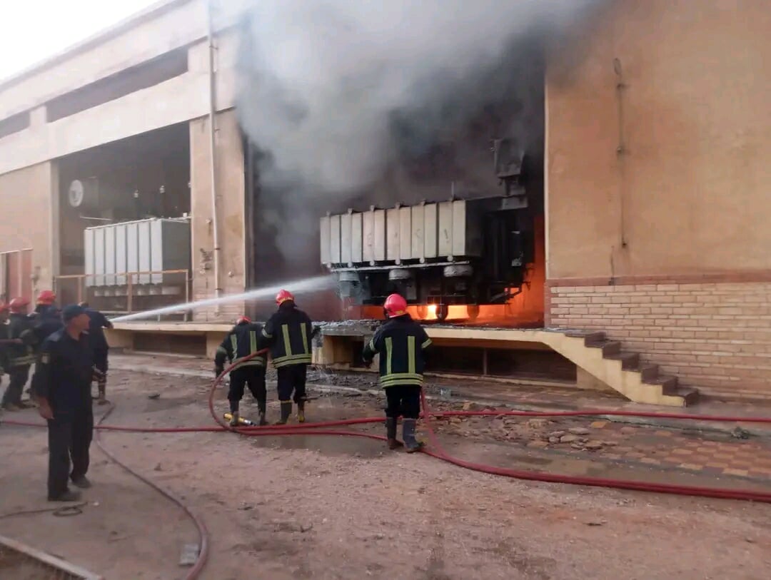 حريق محطة كهرباء العاشر من رمضان: انقطاع التيار والدفع بـ12 سيارة إطفاء وإسعاف،فيتو