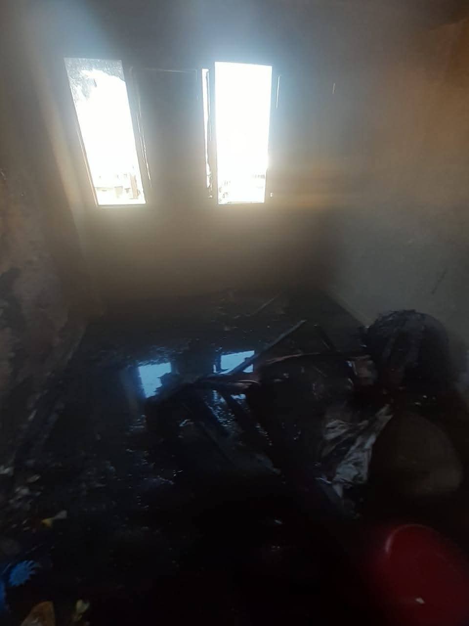 اصابة طفلين في حريق داخل شقة بعقار بالقليوبية،فيتو 