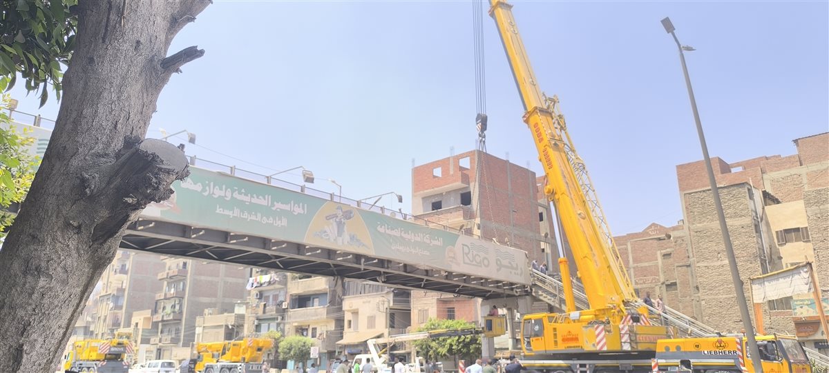 انتهاء عملية رفع اثار كوبري طوخ،فيتو 