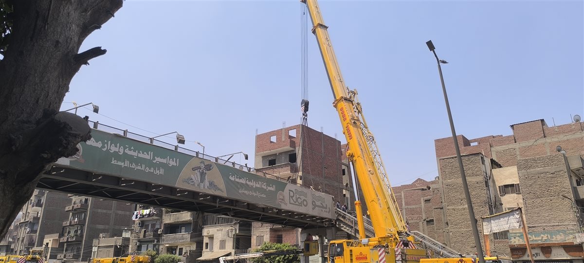 انتهاء عملية رفع اثار كوبري طوخ،فيتو 