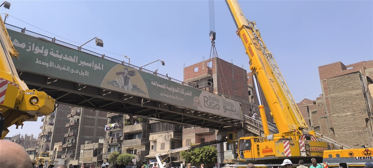 انتهاء عملية رفع اثار كوبري طوخ،فيتو 