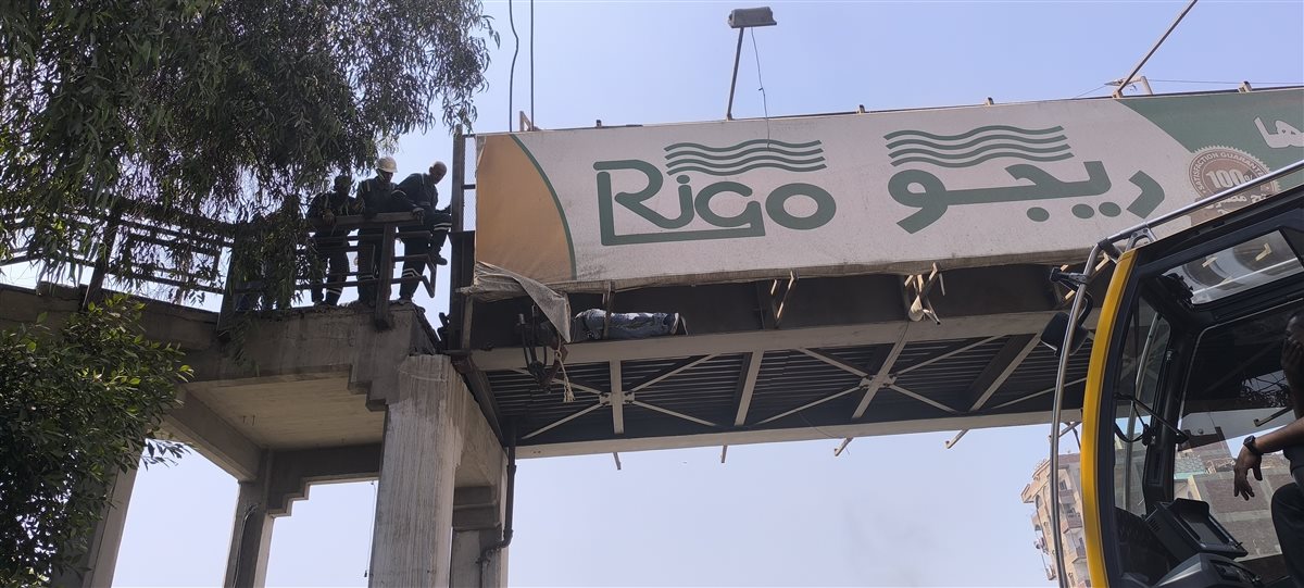 انتهاء عملية رفع اثار كوبري طوخ،فيتو 