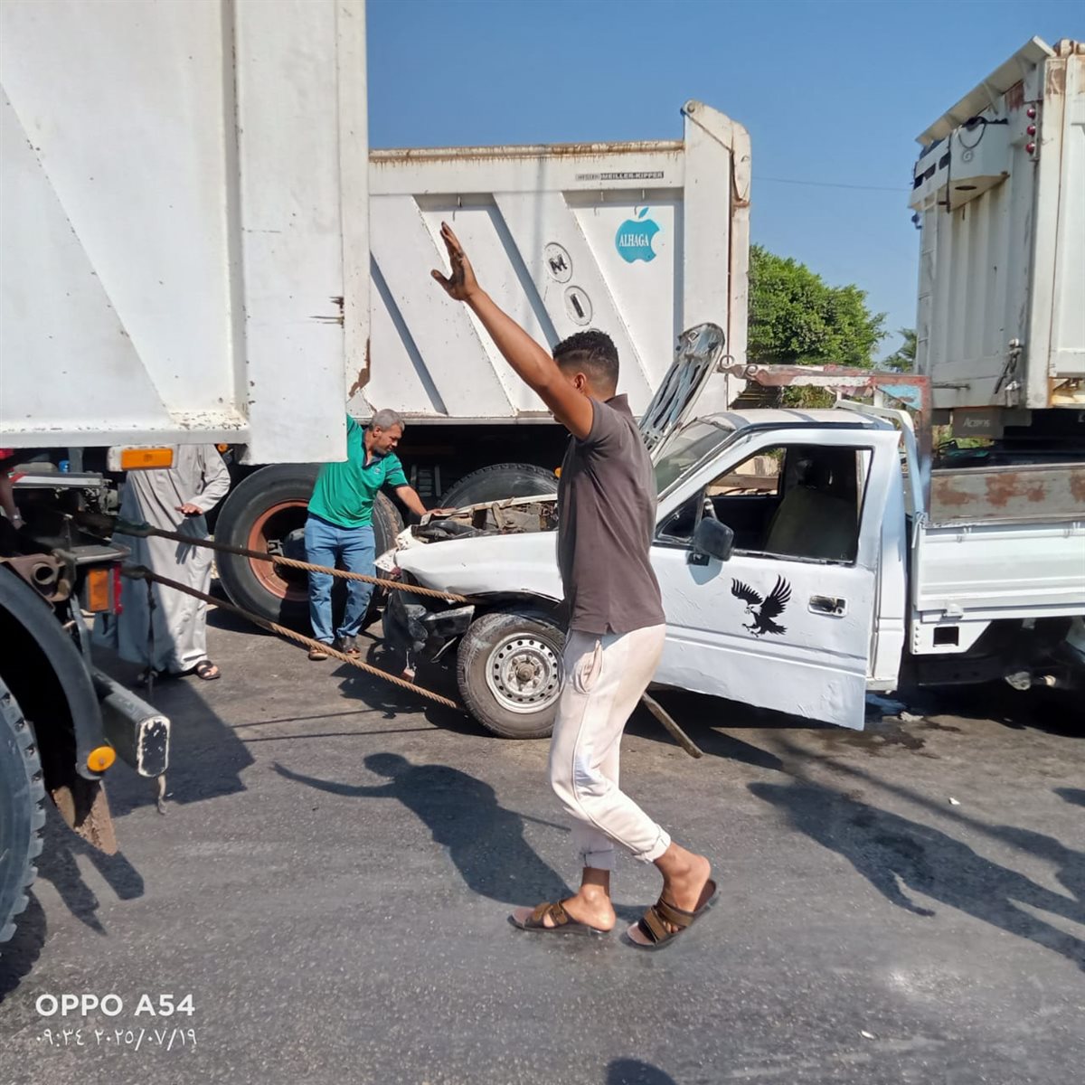 تصادم ربع نقل بمقطورة علي الزراعي بالقليوبية، فيتو&nbsp;