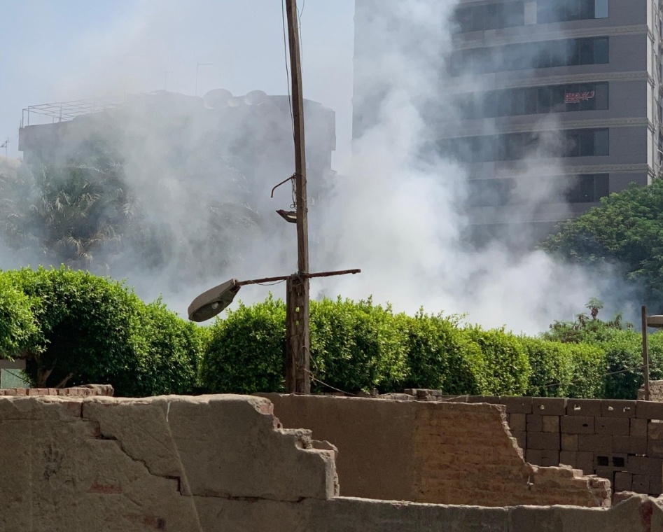 حريق بكورنيش المعادي