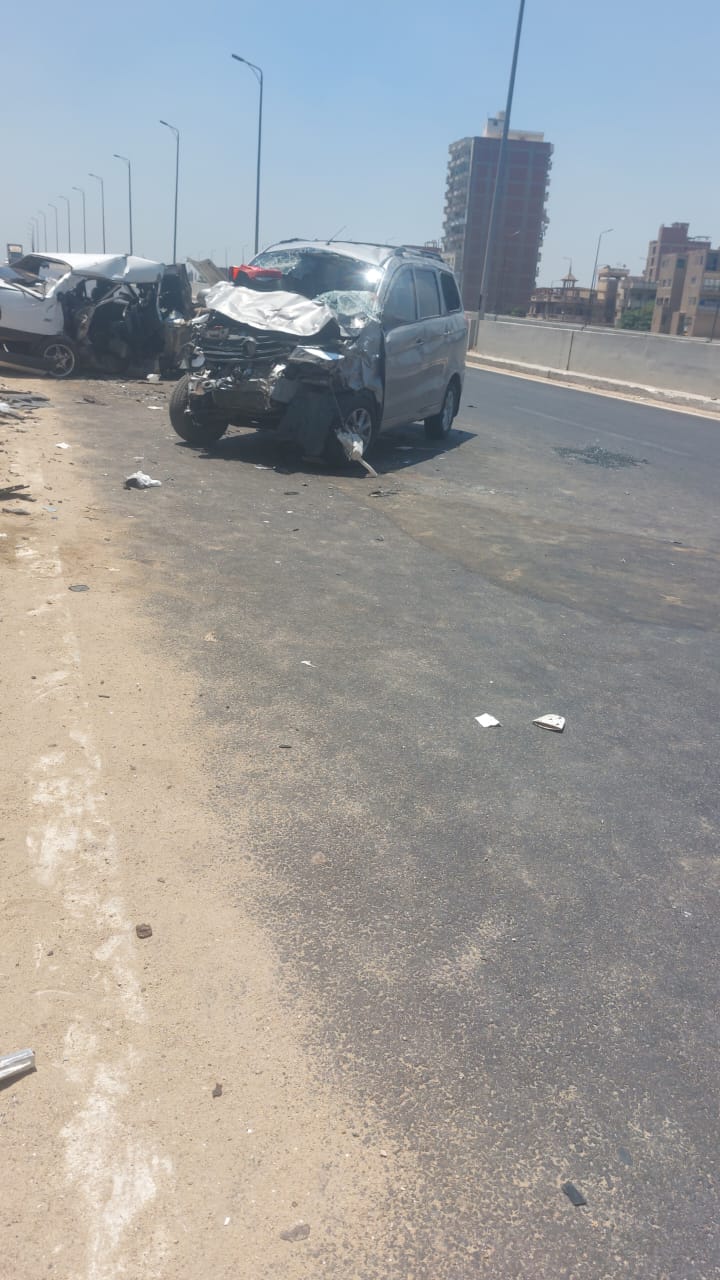 حادث تصادم علي الطريق الحر بالقليوبية،فيتو