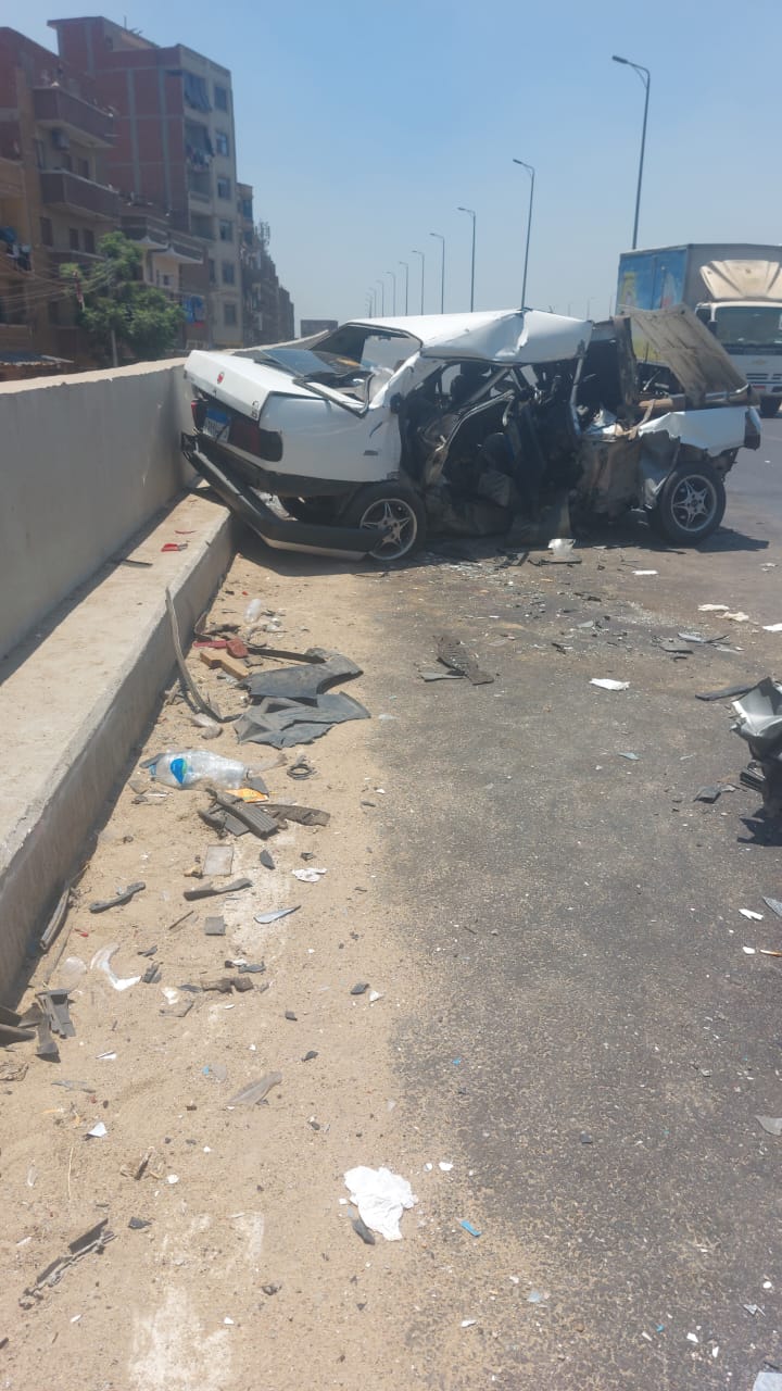 حادث تصادم علي الطريق الحر بالقليوبية،فيتو
