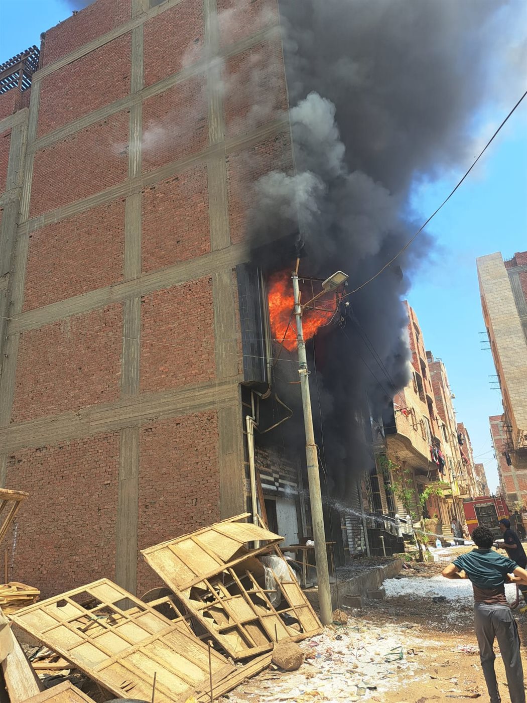 حريق مصنع فوم واطباق فل بقليوب القليوبية،فيتو 