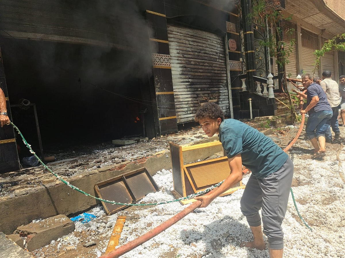 حريق مصنع فوم واطباق فل بقليوب القليوبية،فيتو 