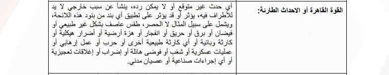 تعريف بند القوة القاهرة في لائحة الدوري الممتاز، فيتو