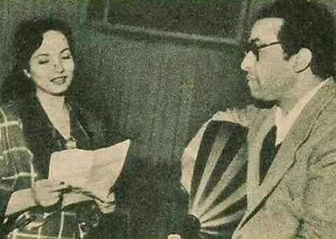 محمود الشريف وشادية اثنا تحضير احد الالحان 