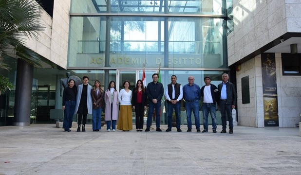 وزير الثقافة أحمد فؤاد هنو في زيارة لأكاديمية الفنون بروما وبجواره رانيا يحيى، فيتو