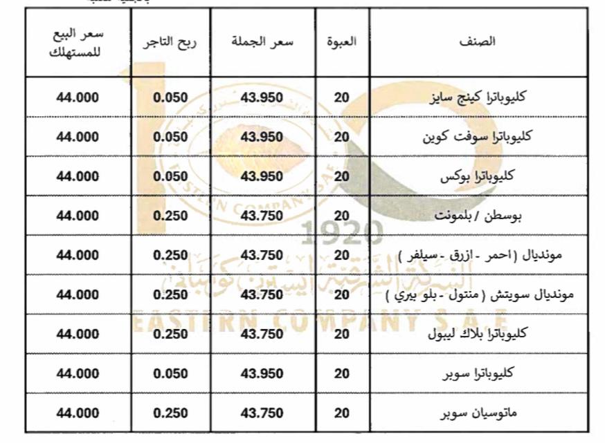 <strong>أسعار السجائر 2025</strong>