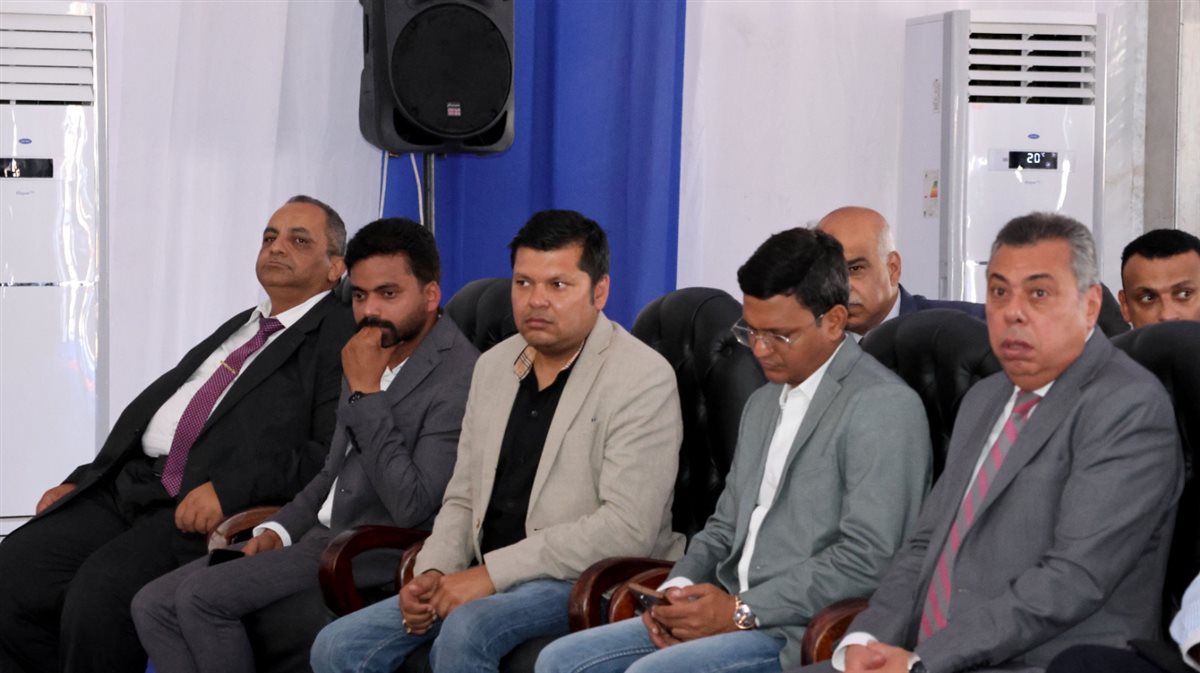 جانب من مراسم وضع حجر الأساس، فيتو