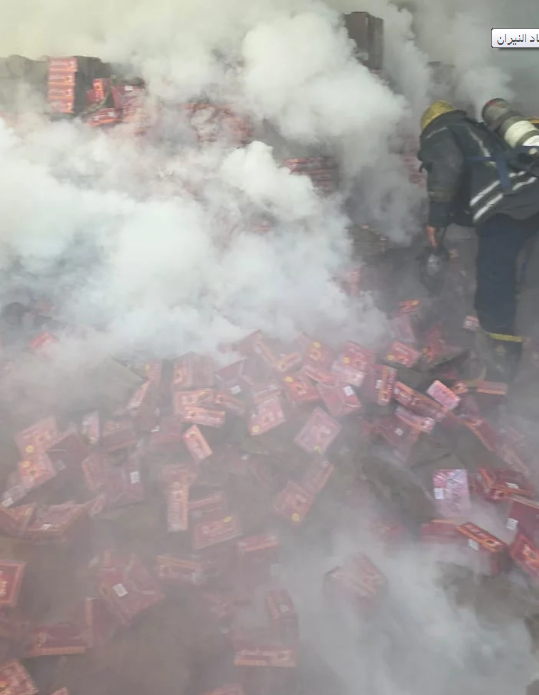 حريق مخزن فحم بالجمالية