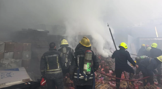 حريق مخزن فحم بالجمالية