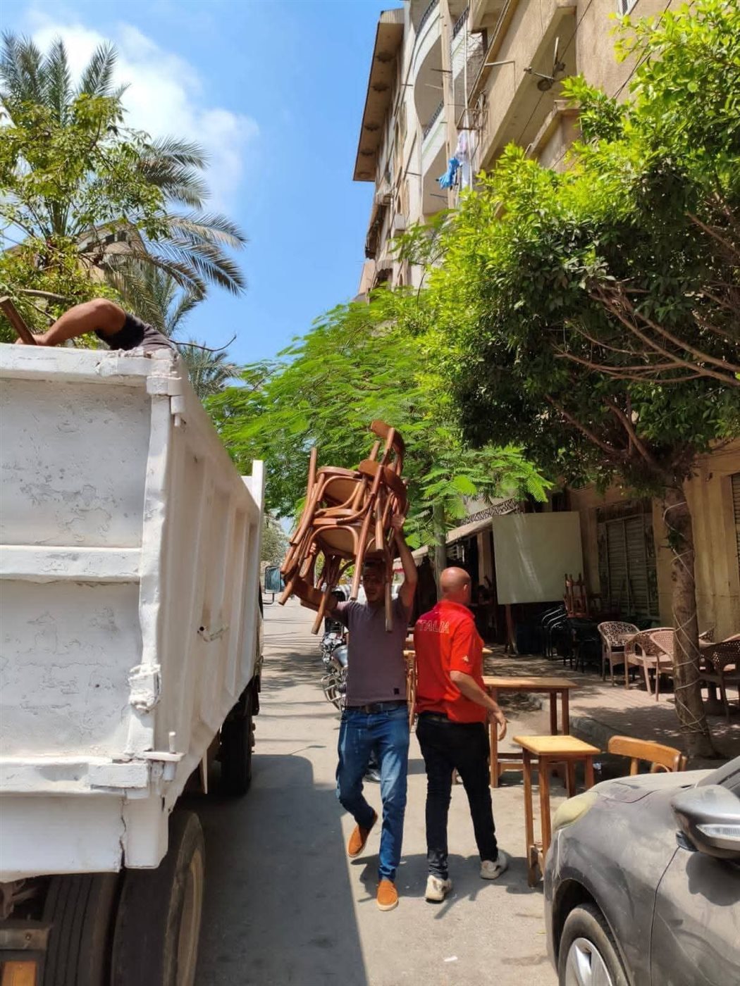 حملة لازالة الاشغالات بشوارع دمياط