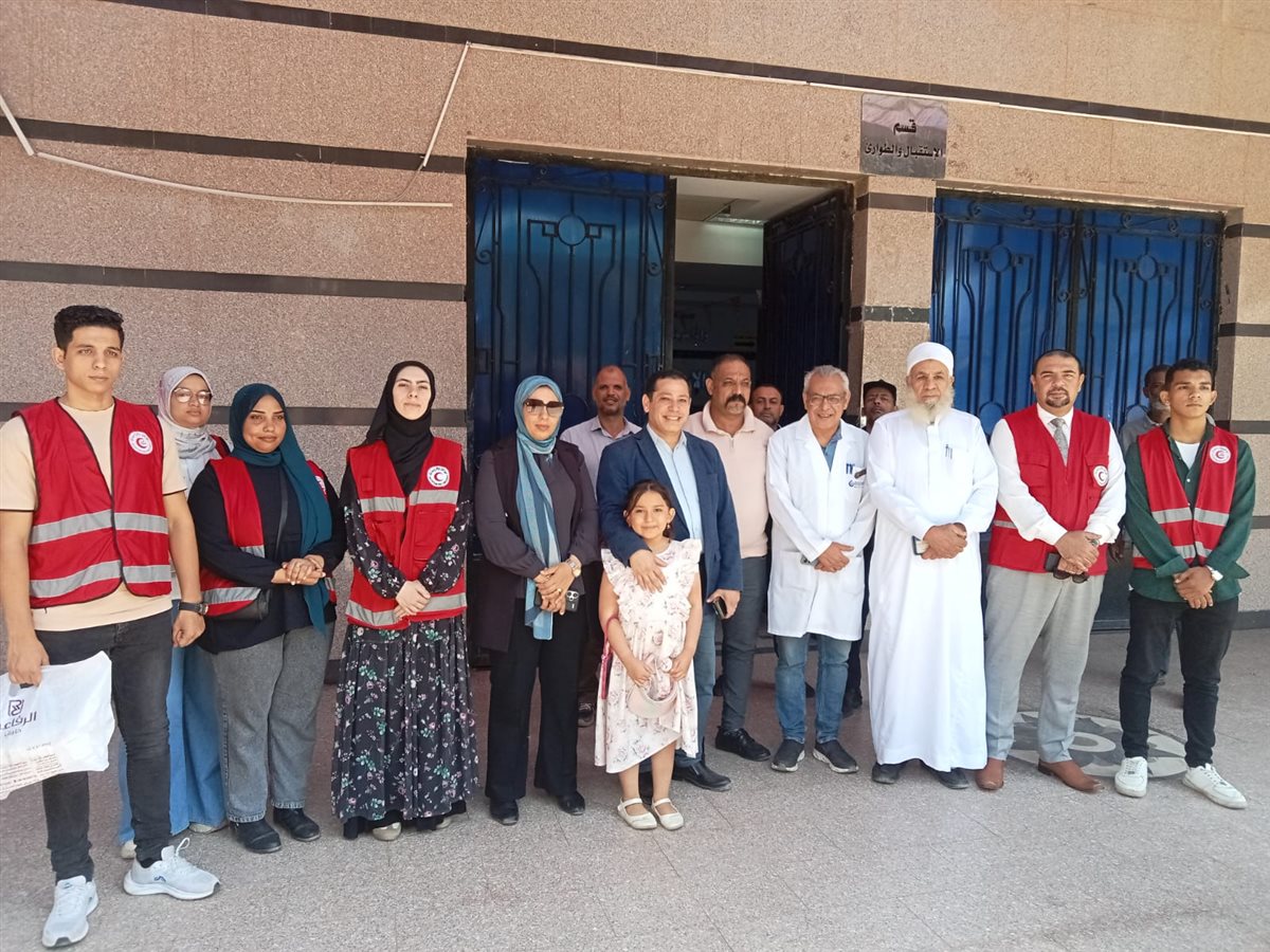 الهلال الاحمر يقدم الدعم لمصاب حريق بنها،فيتو