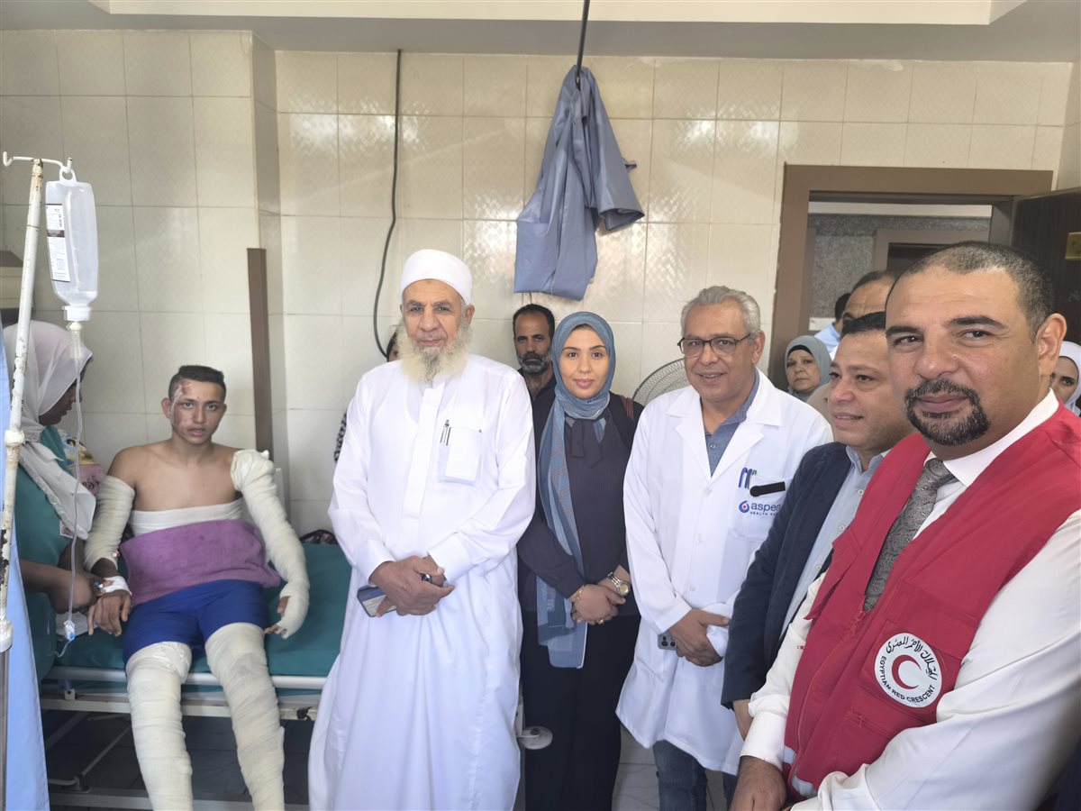 الهلال الاحمر يقدم الدعم لمصاب حريق بنها،فيتو