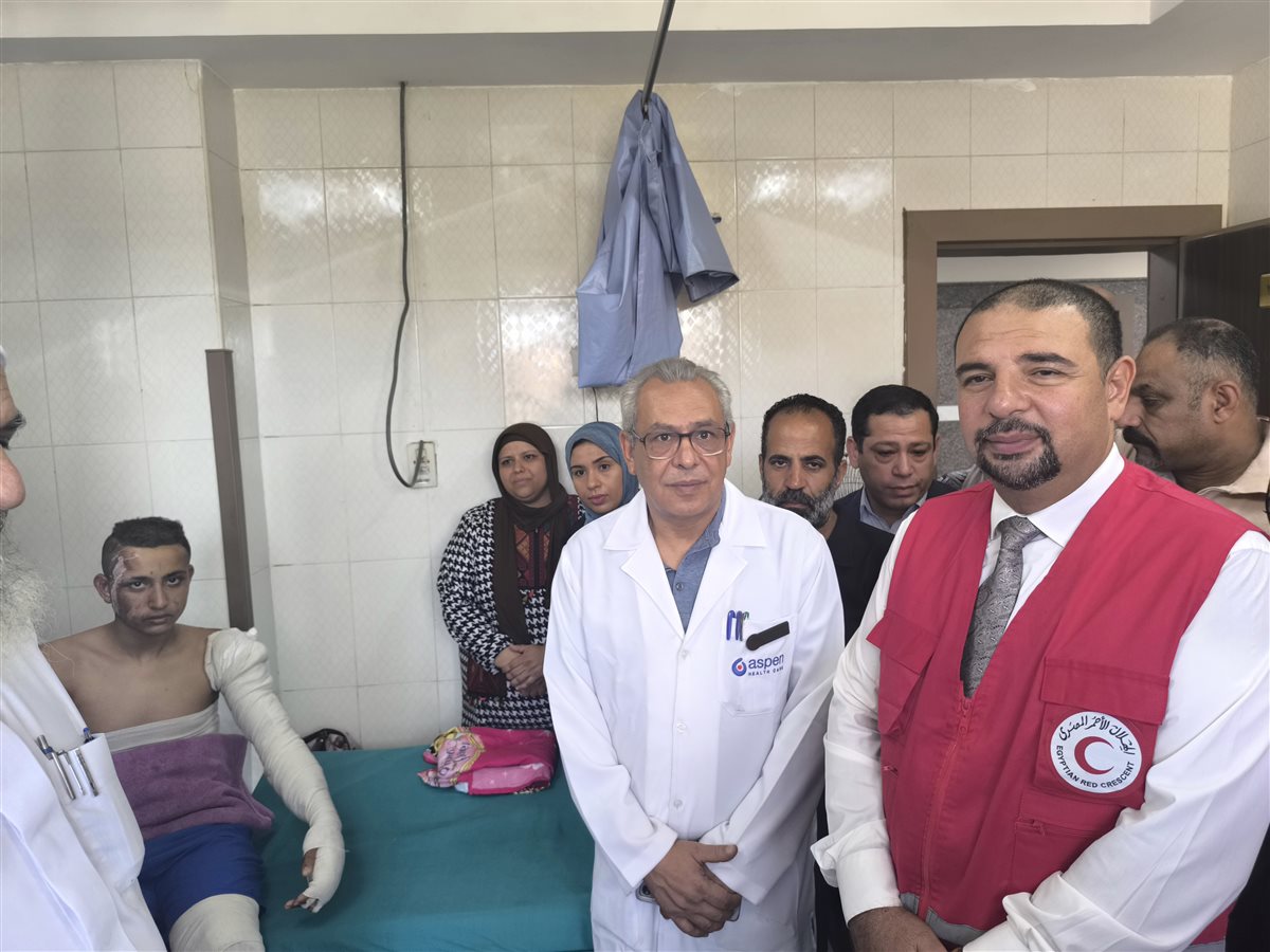 الهلال الاحمر يقدم الدعم لمصاب حريق بنها،فيتو