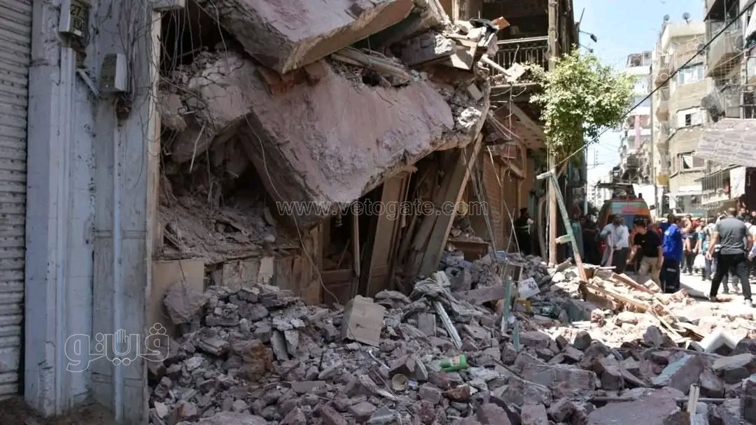 انهيار عقار سكني بالزقازيق،فيتو