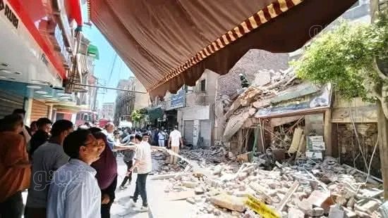 انهيار عقار سكني بالزقازيق،فيتو