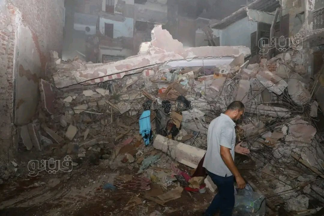 انهيار عقار سكني بالزقازيق،فيتو
