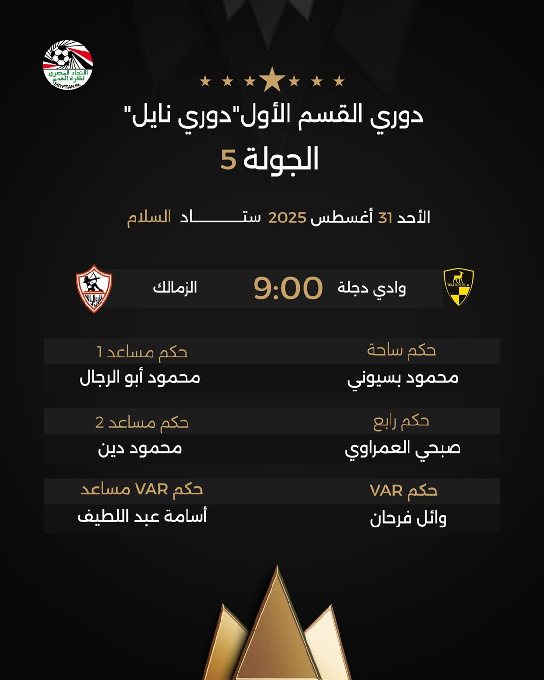 حكام لقاء وادي دحلة والزمالك، فيتو