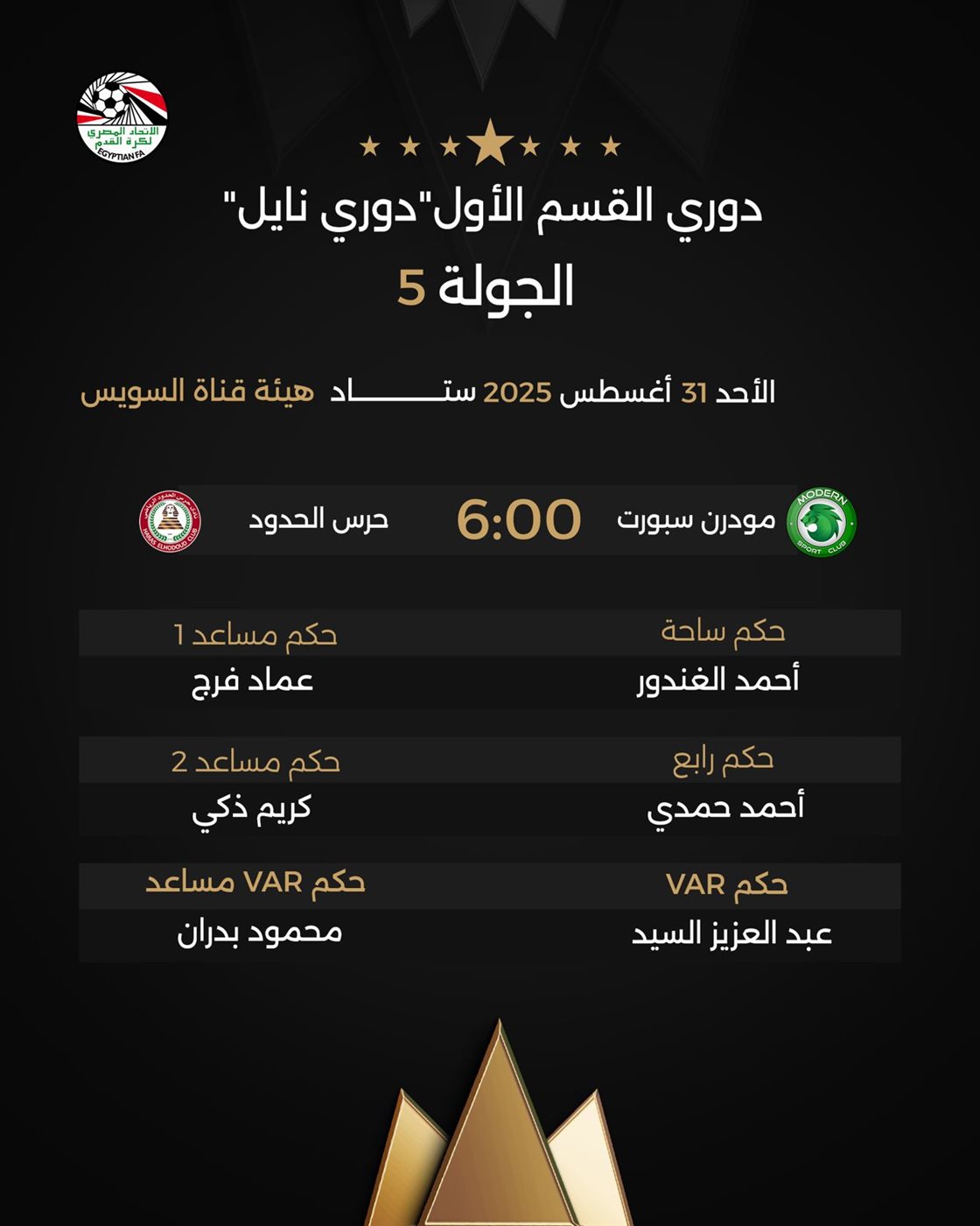 حكام لقاء مودرن سبورت ضد حرس الحدود، فيتو