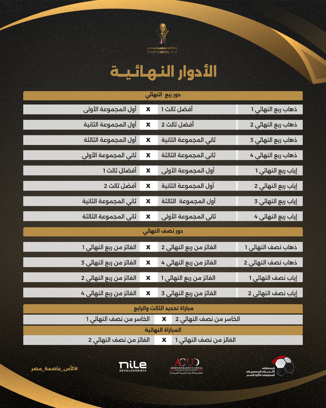 جدول مباريات كأس عاصمة مصر