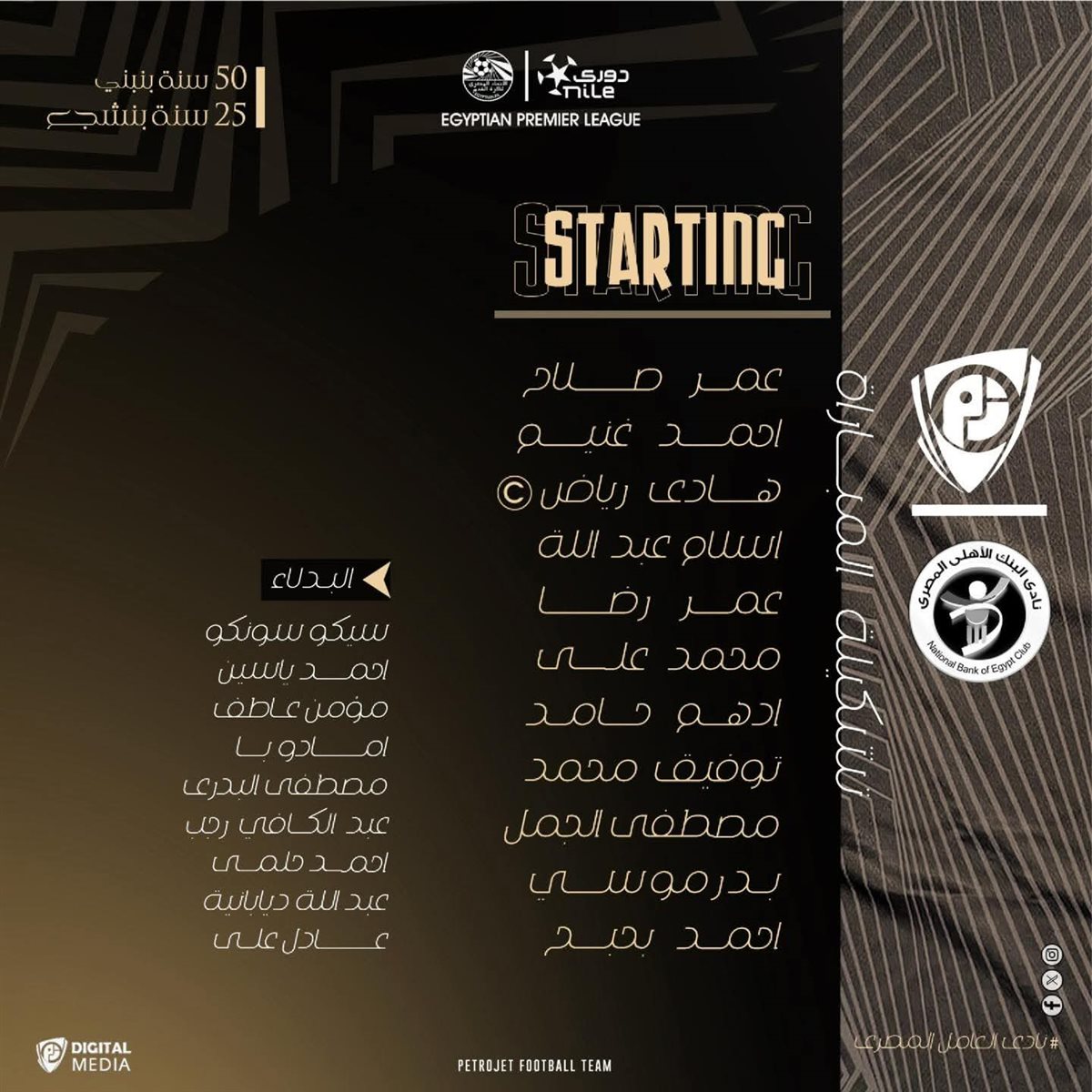 تشكيل بتروجيت أمام البنك الأهلي، فيتو