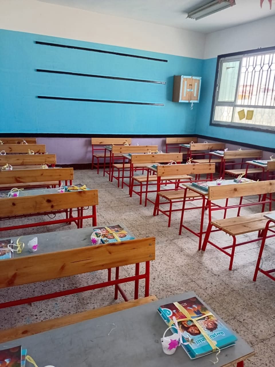 جانب من مظاهر الاستعداد لاستقبال الطلاب، فيتو