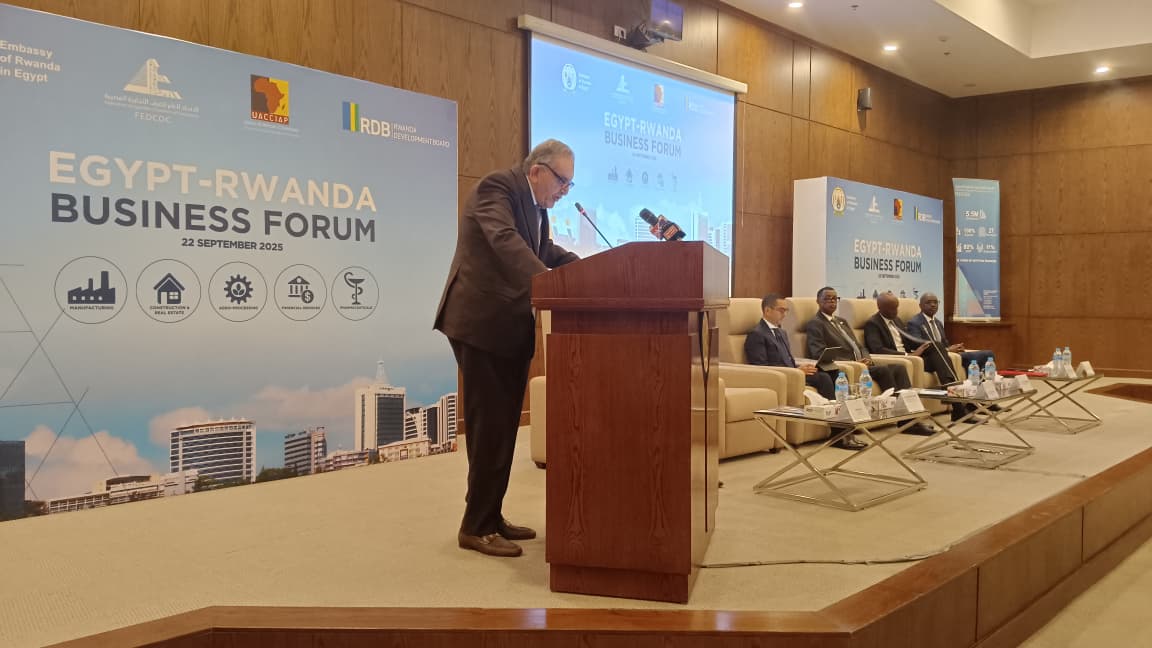 أحمد الوكيل رئيس الاتحاد العام للغرف التجارية خلال كلمته