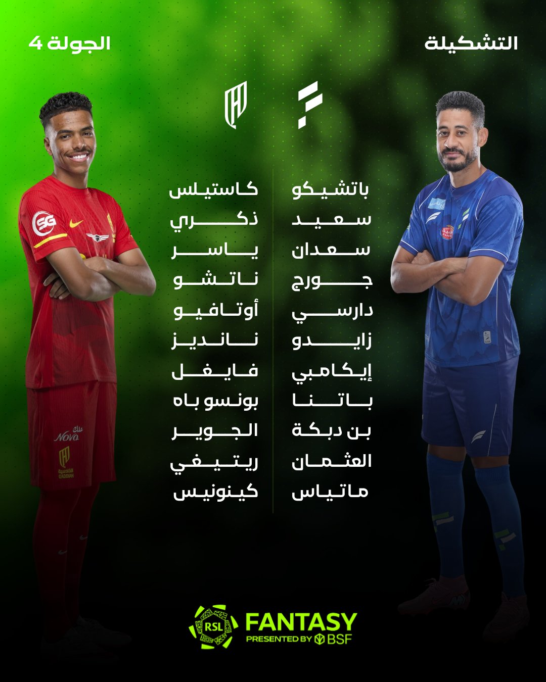 تشكيل مباراة الفتح والقادسية في الدوري السعودي