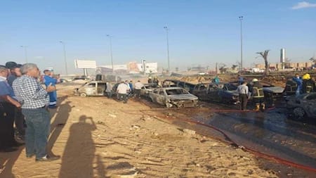 حريق طريق الواحات باكتوبر 